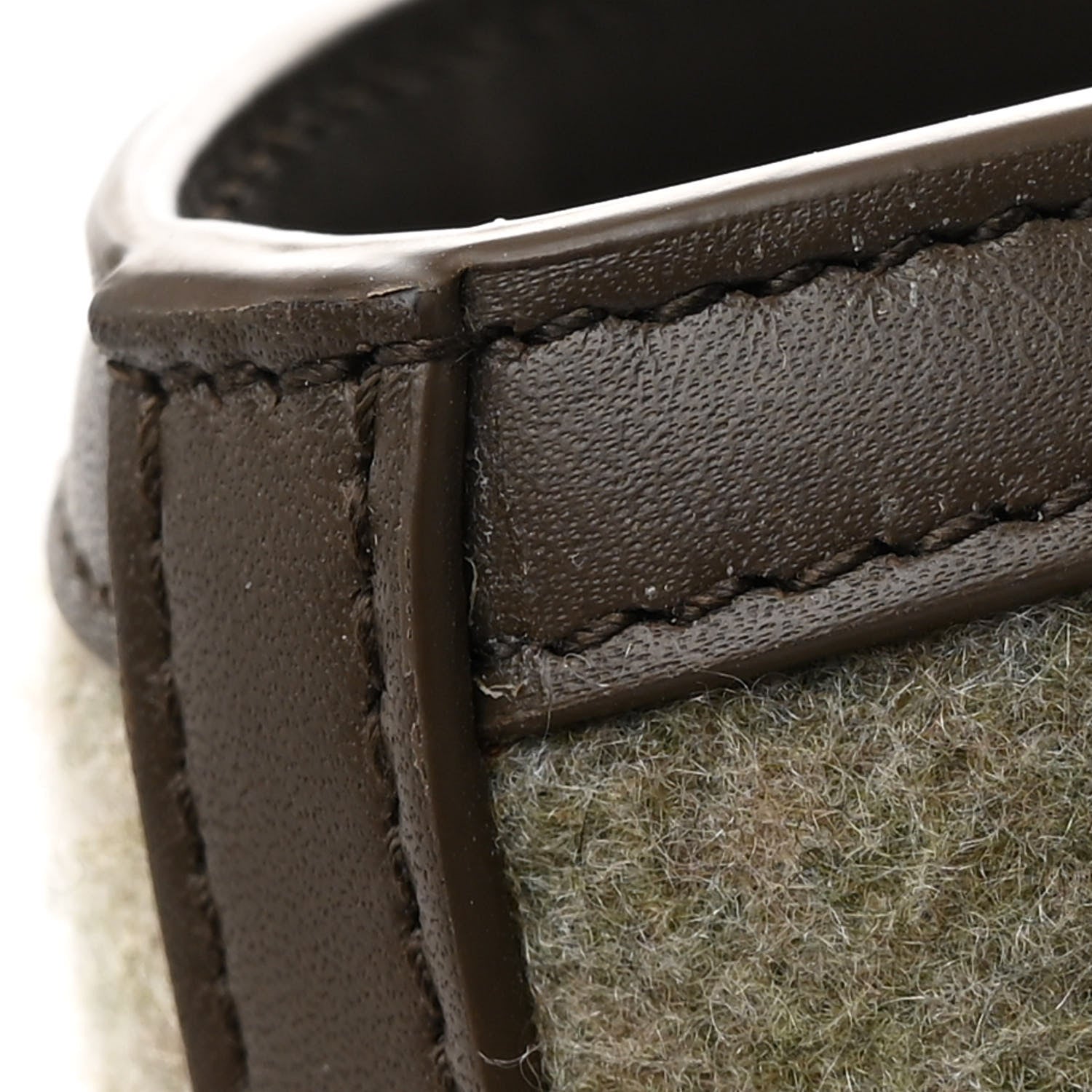 Loro Piana Blurred Double Cashmere Calfskin Plaid Small Carry Everything Tote Pecan Nut Green Cayenne Mel 10 of 10