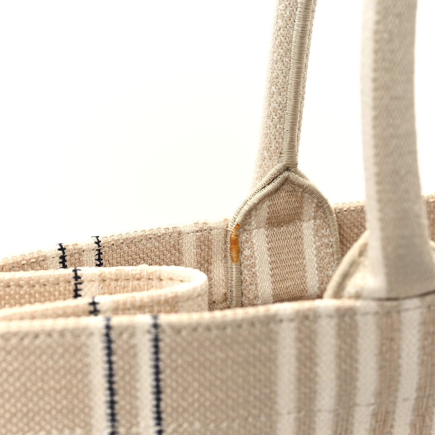 Christian Dior Canvas Embroidered Large Stripes Book Tote Beige 11 of 11