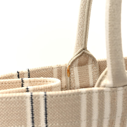 Christian Dior Canvas Embroidered Large Stripes Book Tote Beige 11 of 11