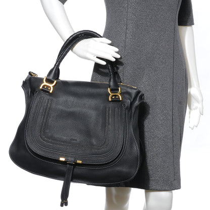 Chloe Leather Large Marcie Satchel Black 2 of 7