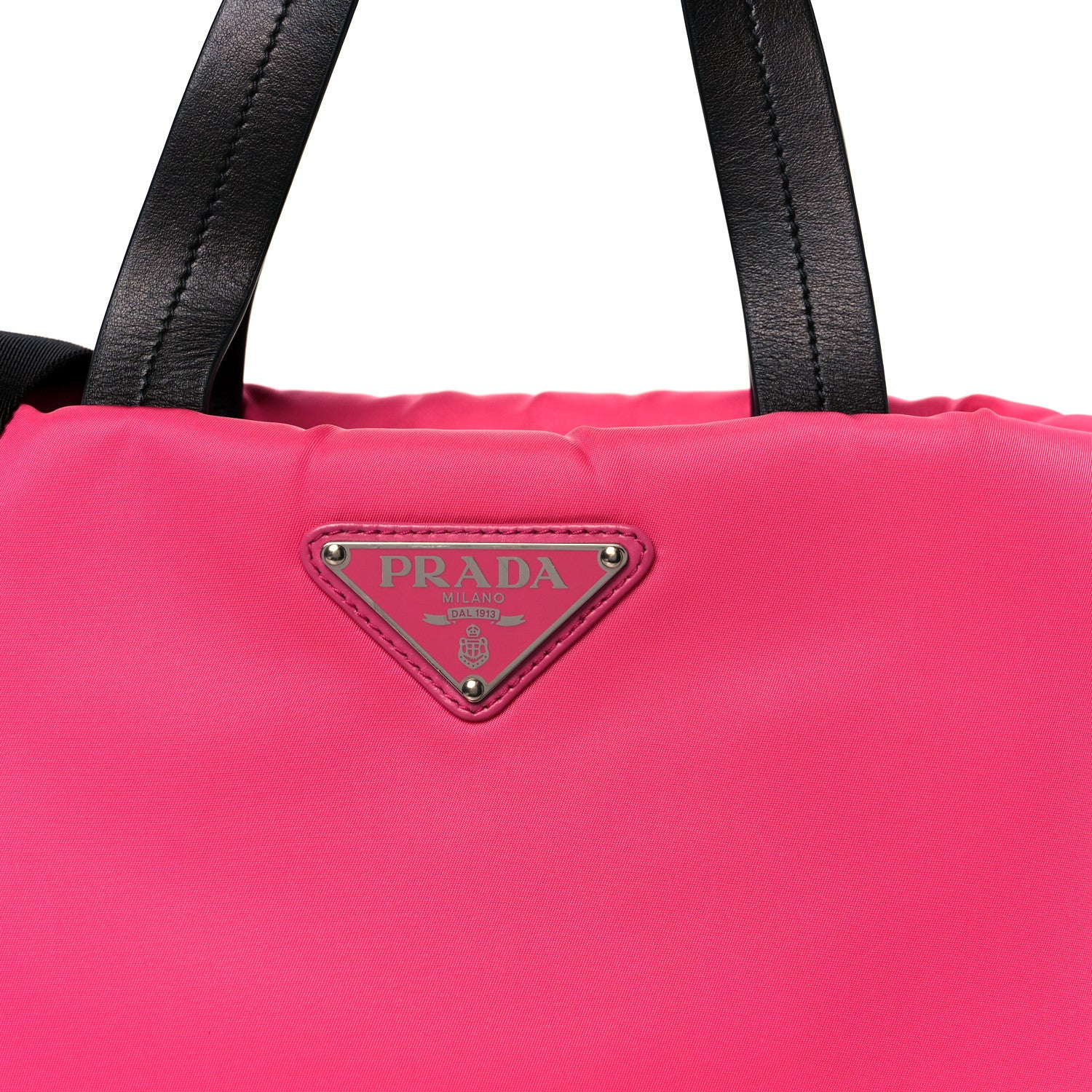 Prada Tessuto Nylon Soft Padded Shopping Tote Fuxia 8 of 10