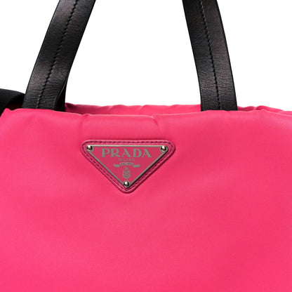 Prada Tessuto Nylon Soft Padded Shopping Tote Fuxia 8 of 10