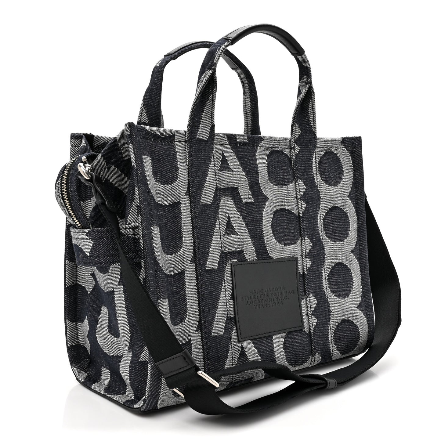 Denim Jacquard Medium The Monogram Tote Bag Denim Blue