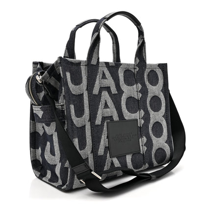 Marc Jacobs Denim Jacquard Medium The Monogram Tote Bag Denim Blue 3 of 10