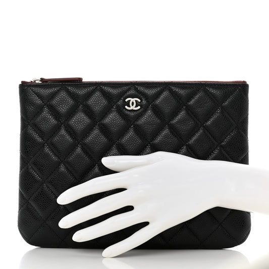 Caviar Quilted Medium Cosmetic Case Black