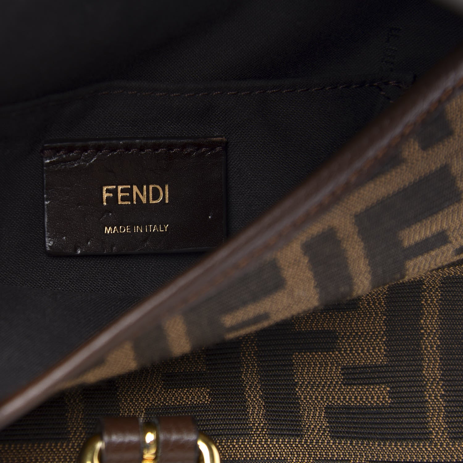 Fendi Zucca Vitello Artic Shoulder Bag Tobacco Castagna 8 of 13
