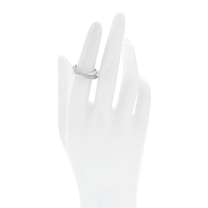 David Yurman Sterling Silver Diamond 7.4mm Crossover Two Row Ring 50 5.25 2 of 4