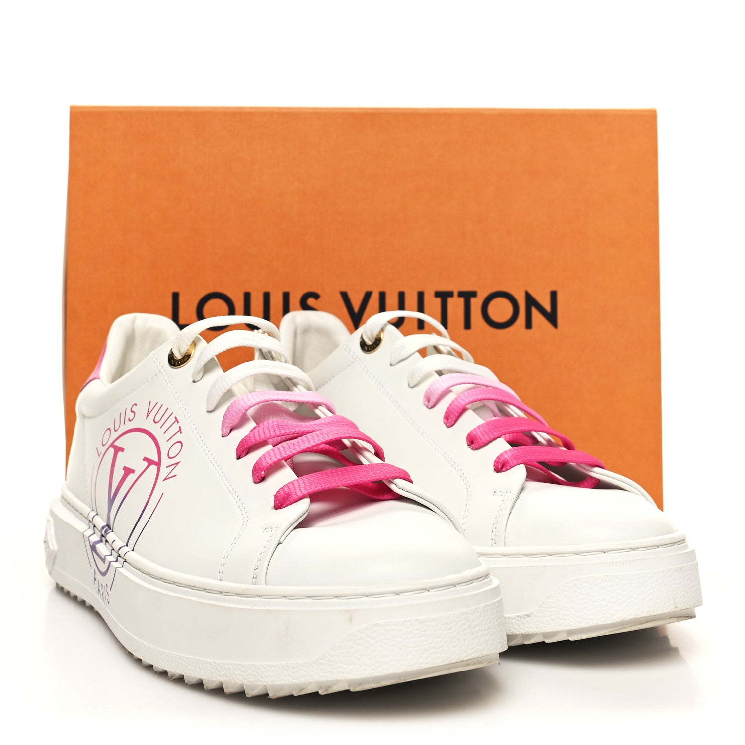 Louis Vuitton Monogram Time Out Sneakers 38.5 White Pink 10 of 10