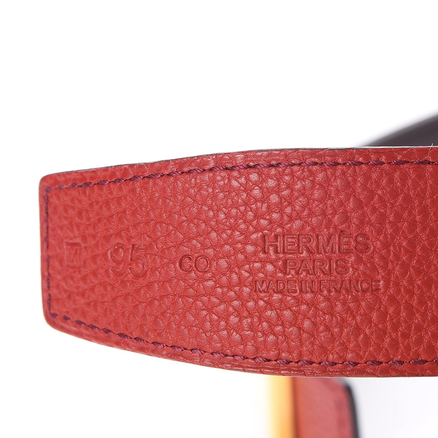 Box Togo 32mm H Belt 95 Chocolate Rouge Garance
