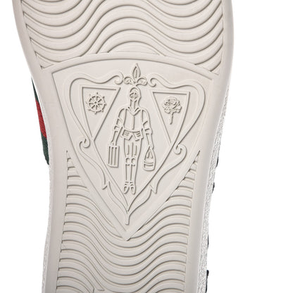 Gucci Metallic Calfskin Floral Embroidered Ace Sneakers 36.5 Silver 7 of 11