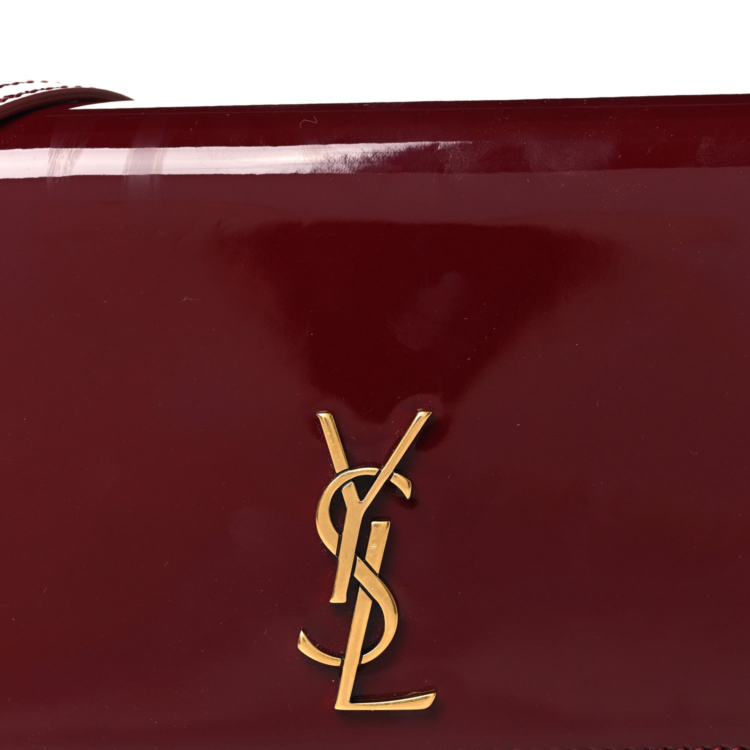 Saint Laurent Patent Monogram Phone Holder Crossbody Chataigne 7 of 9
