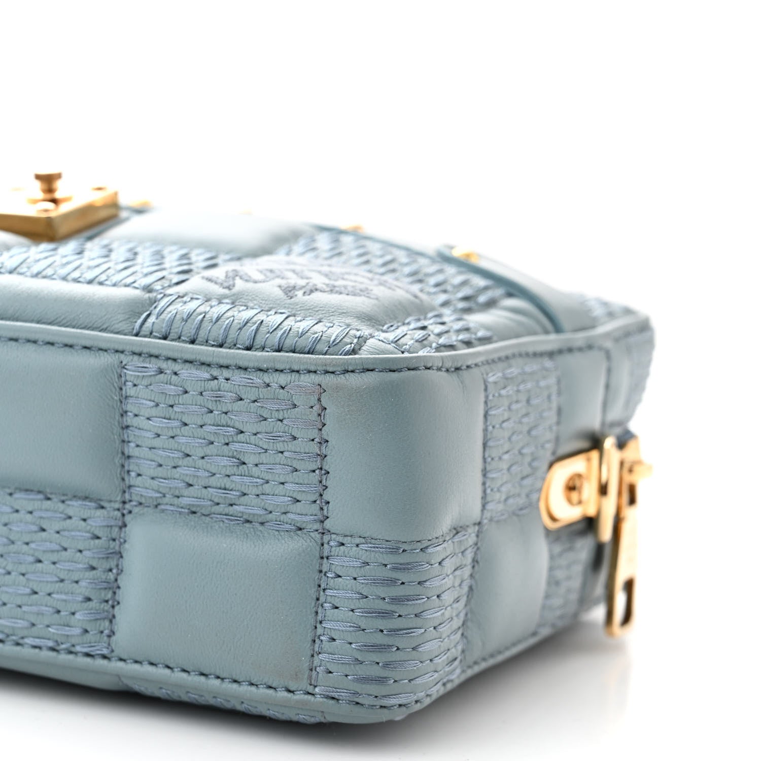 Louis Vuitton Lambskin Damier Quilt Troca PM Glacier 9 of 9