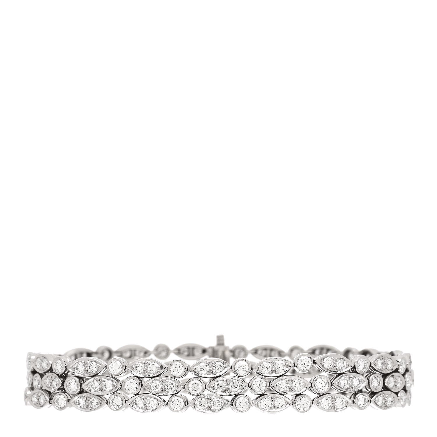 Tiffany Platinum Diamond Jazz Three Row Tennis Bracelet 1 of 4