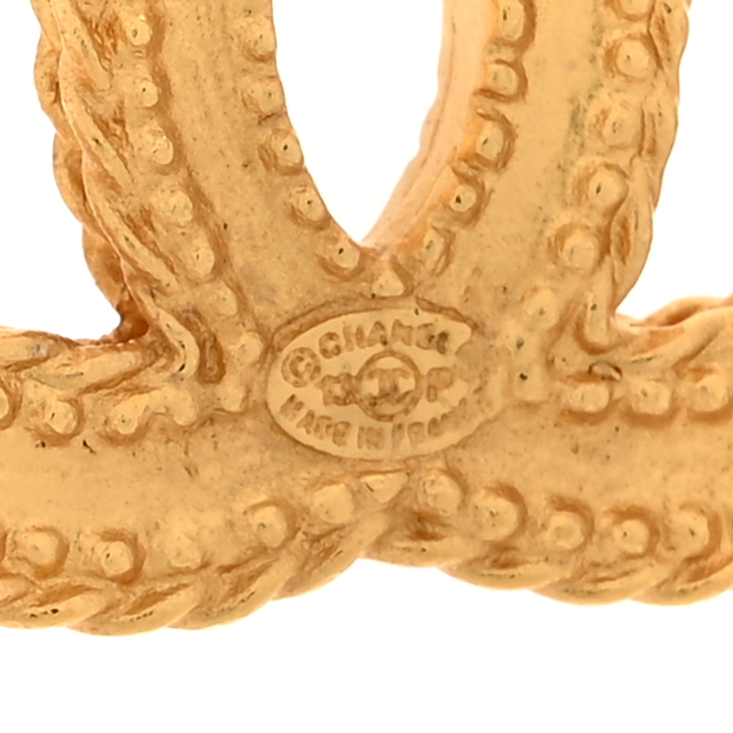 CC Drop Earrings Matte Gold
