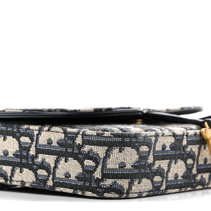 Christian Dior Oblique Saddle Chain Pouch Blue 9 of 12
