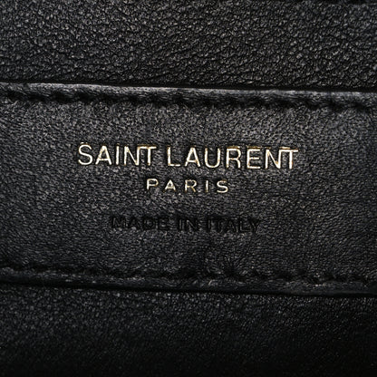 Saint Laurent Grain De Poudre Textured Mixed Matelasse Medium Triquilt Monogram Satchel Dark Beige 6 of 11