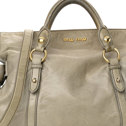 Miu Miu Vitello Lux Medium Bow Bag Grey 8 of 24