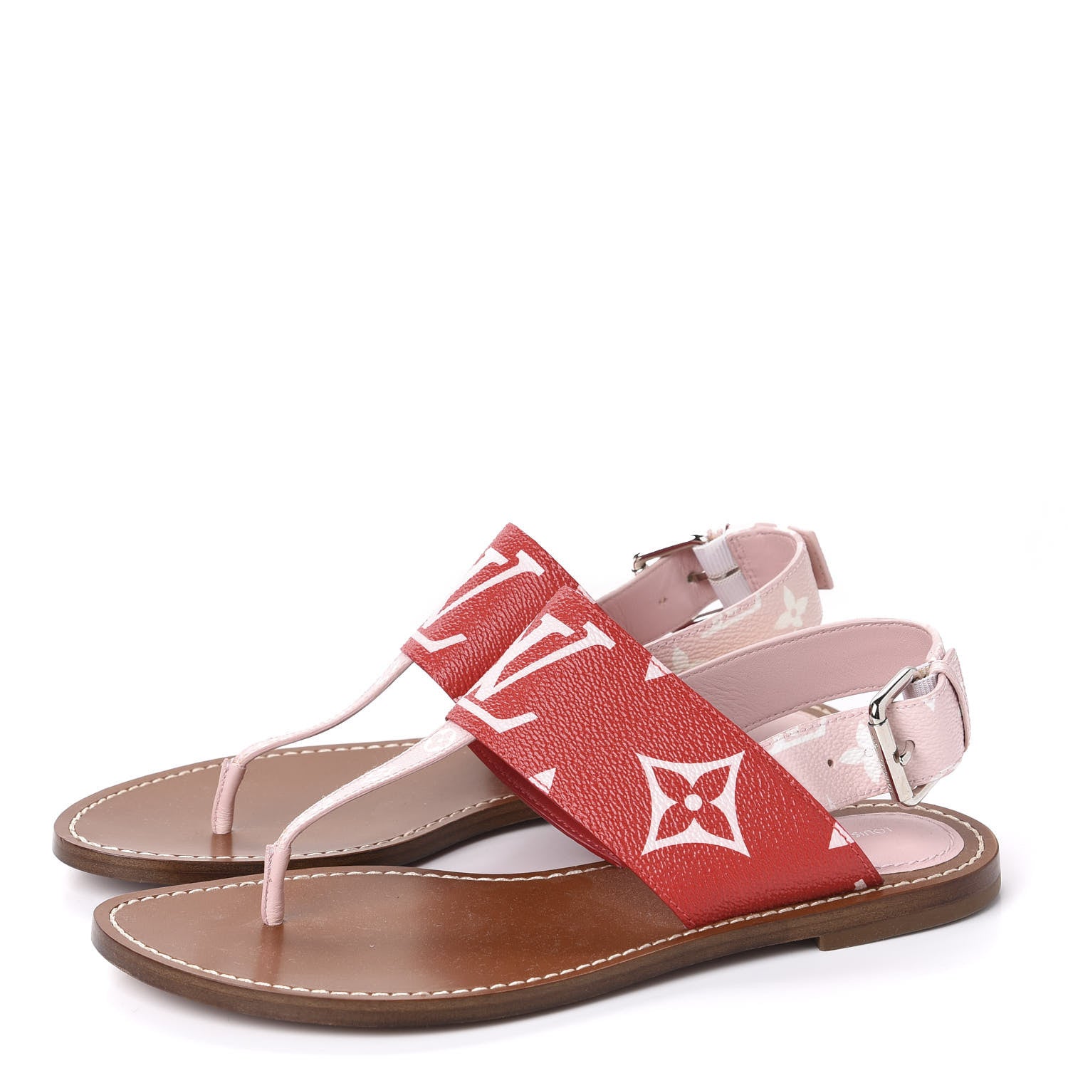 Louis Vuitton Monogram Giant Sandals 38 Rouge 3 of 9