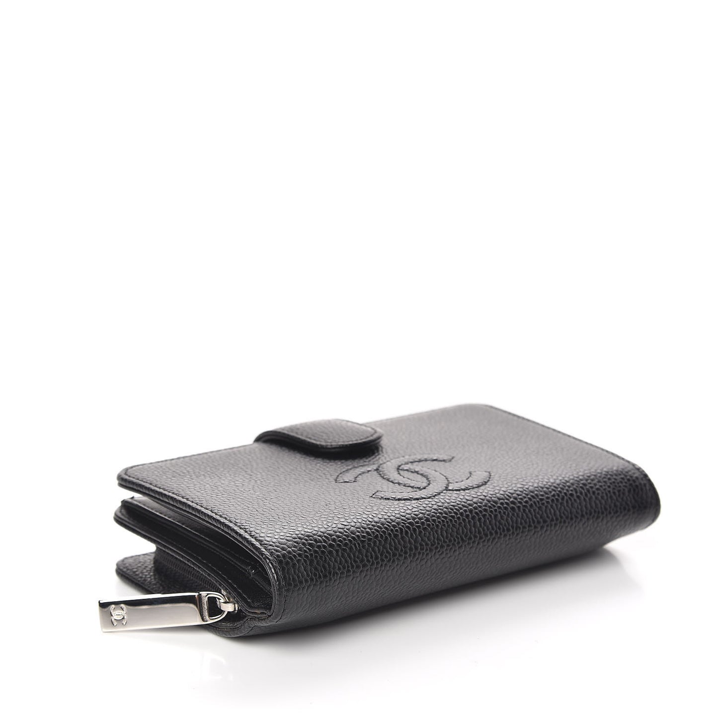 Caviar Timeless CC Zipped Pocket Wallet Black