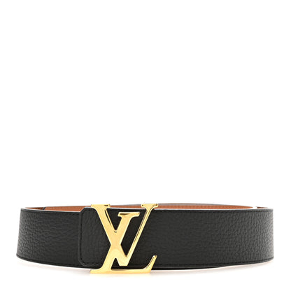 Louis Vuitton Taurillon Calfskin 30mm LV Initiales Reversible Belt 85 34 Black 1 of 8
