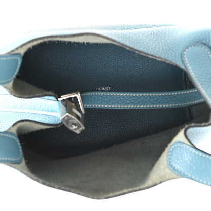 Hermes Taurillon Clemence Picotin Lock 18 PM Blue Jean 4 of 12
