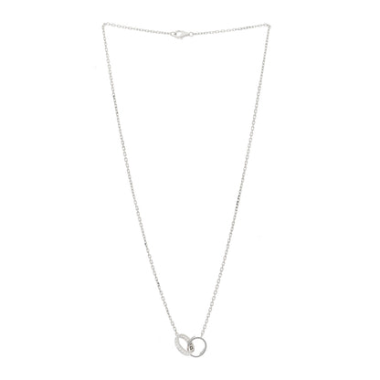 Cartier 18K White Gold Diamond Interlocking LOVE Necklace 3 of 6