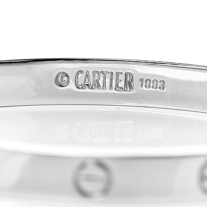 Cartier 18K White Gold LOVE Bracelet 17 5 of 7