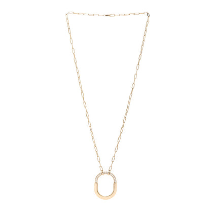 Tiffany 18K Yellow Gold Diamond Medium Lock Pendant Necklace 3 of 6