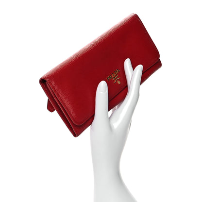 Prada Vitello Move Continental Flap Wallet Lacca 2 of 11