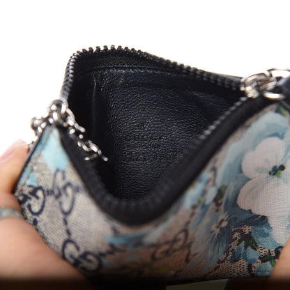 Gucci GG Supreme Monogram Blooms Key Case Beige Blue Navy 6 of 7