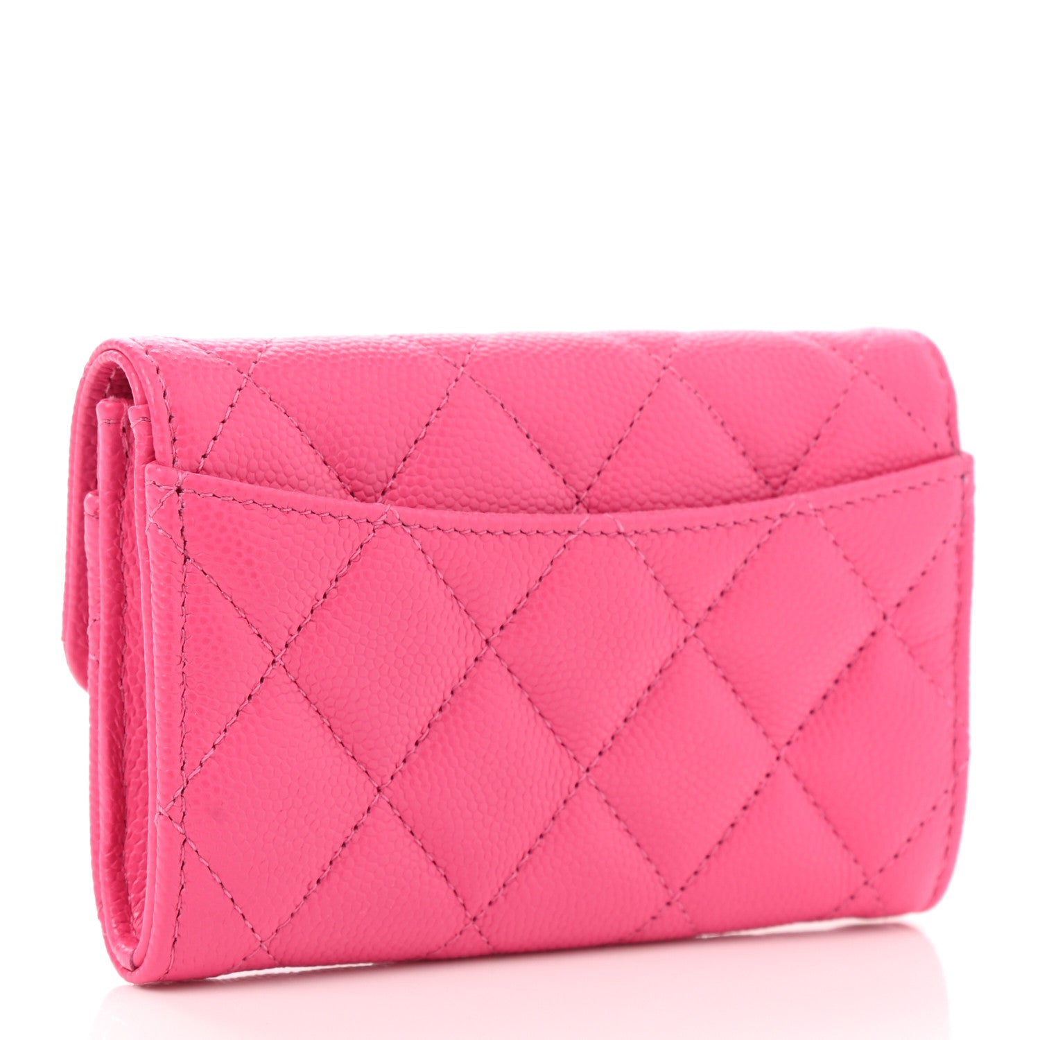 Chanel Caviar Quilted Flap Card Holder Wallet Pink 3 of 8