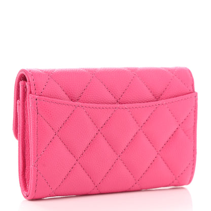 Chanel Caviar Quilted Flap Card Holder Wallet Pink 3 of 8