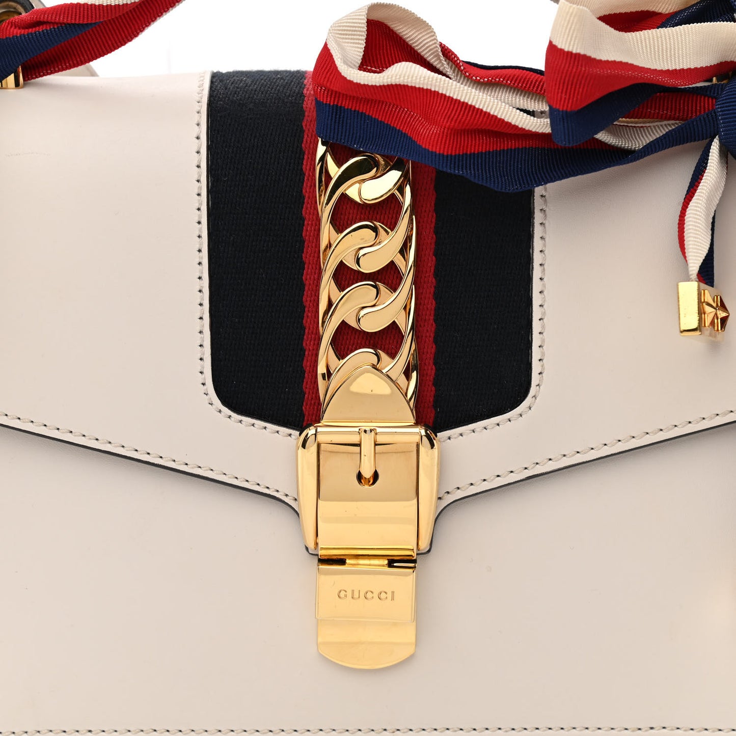 Calfskin Small Sylvie Shoulder Bag Off White