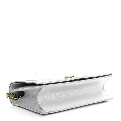 Christian Dior Metallic Grained Calfskin Medium Diorama Flap Bag Silver 4 of 11