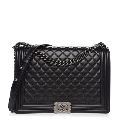 Chanel Lambskin Quilted Large Boy Flap Black 1 of 10