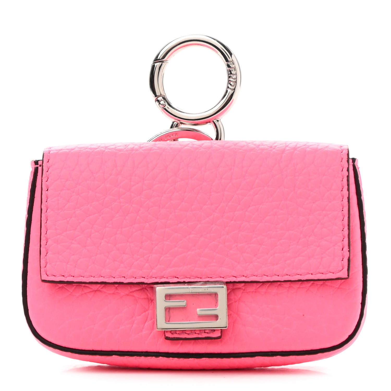 Fendi Cuoio Romano Micro Baguette Charm Rosa Fluo 1 of 7