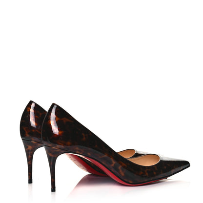 Christian Louboutin Patent Tartaruga Decollete 554 70 Pumps 40 Testa Di Moro 4 of 8