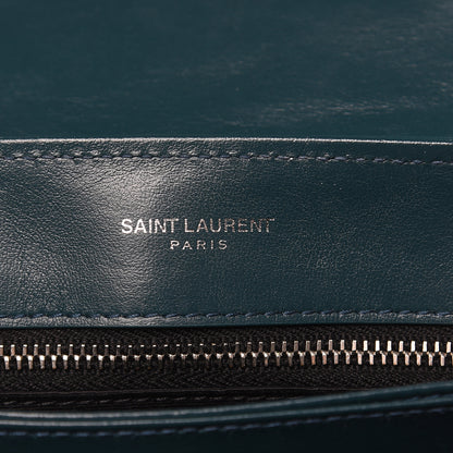 Saint Laurent Calfskin Y Quilted Monogram Toy Loulou Satchel Dark Turquoise 7 of 9