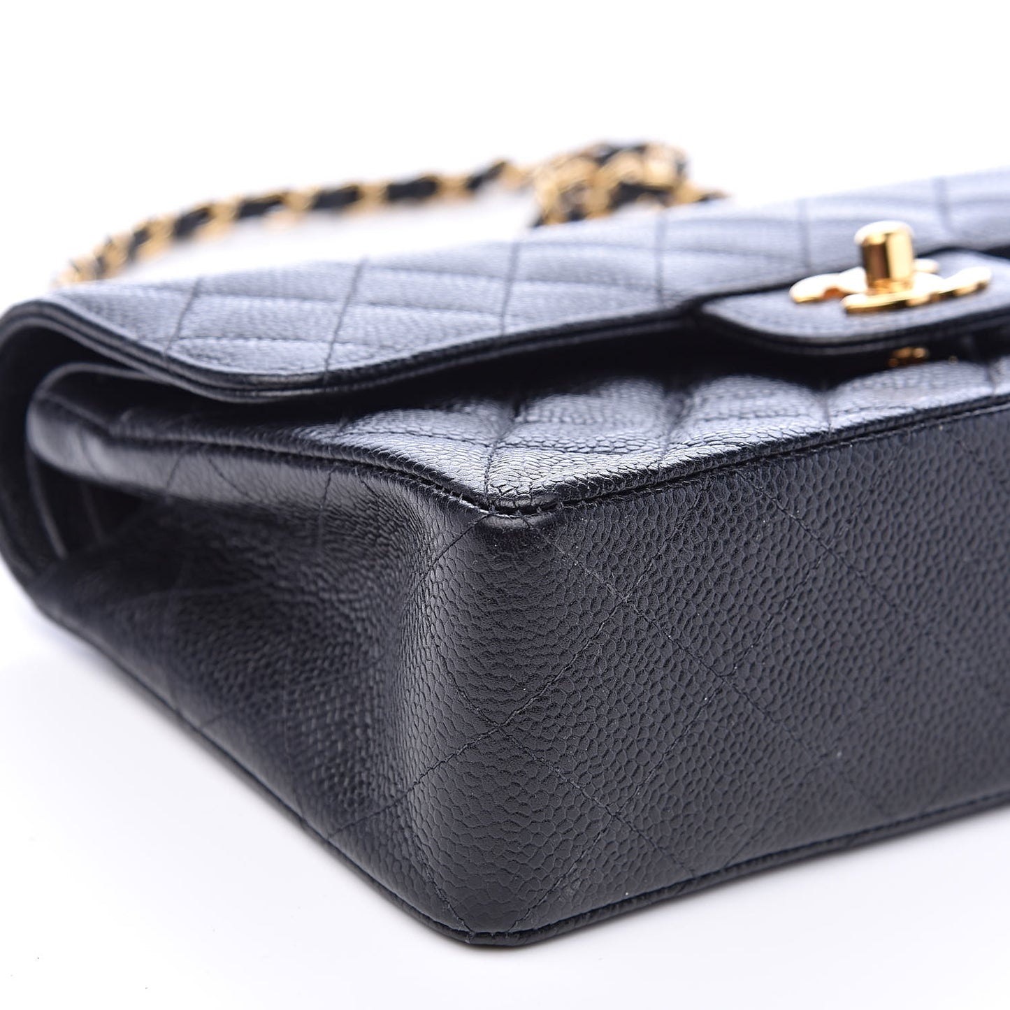 Caviar Quilted Small Double Flap Black