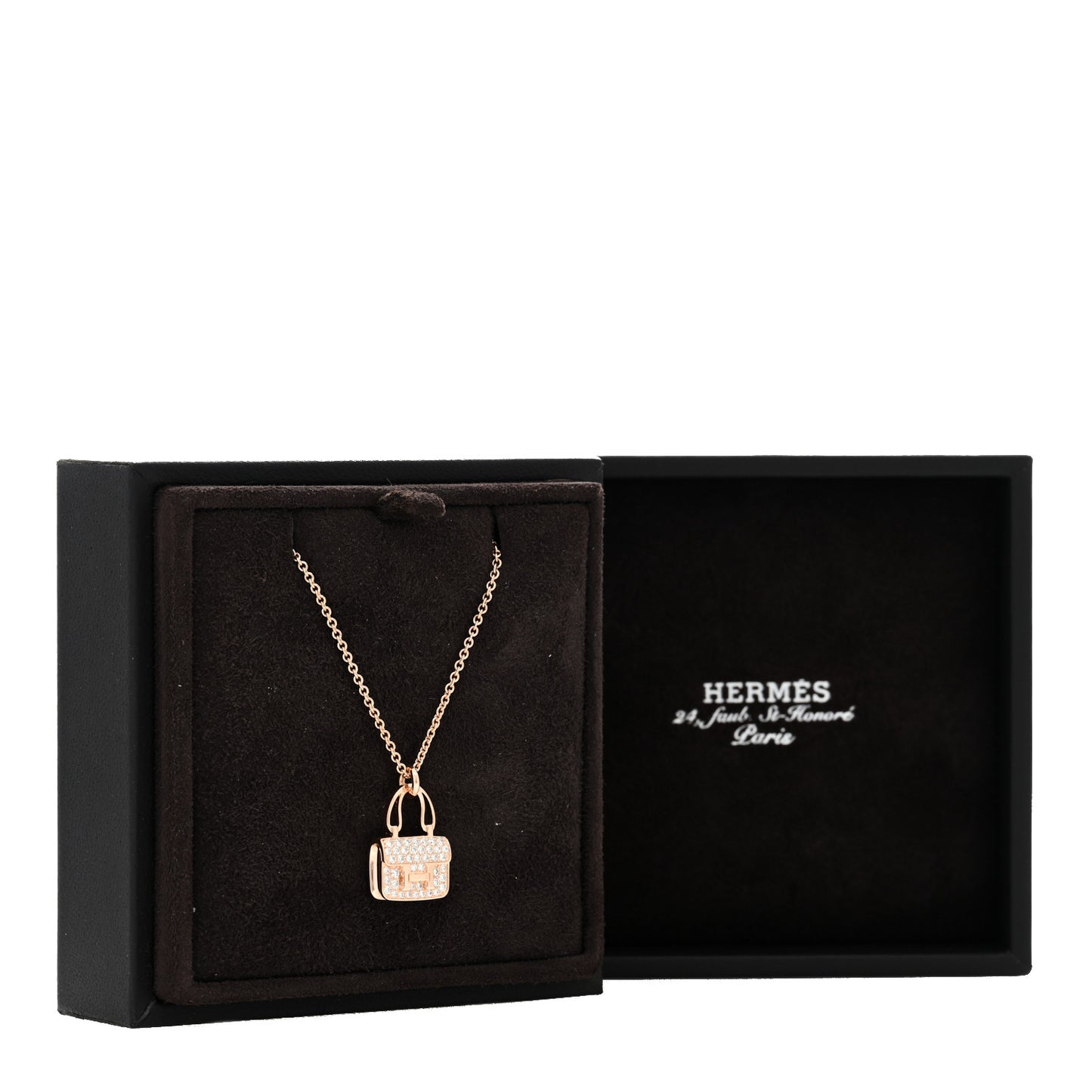18K Rose Gold Diamond Constance Amulettes Pendant Necklace