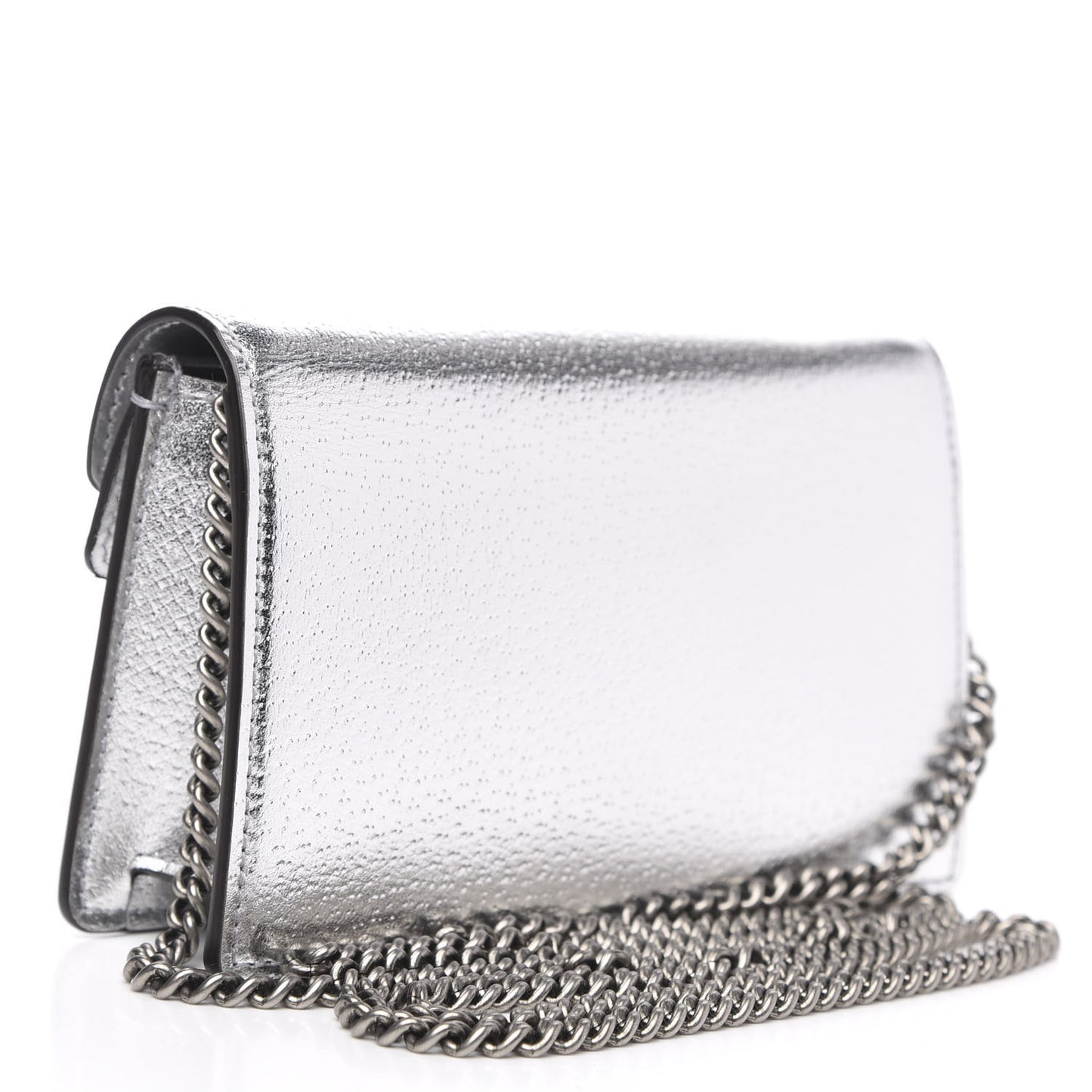Metallic Calfskin Super Mini Dionysus Shoulder Bag Silver