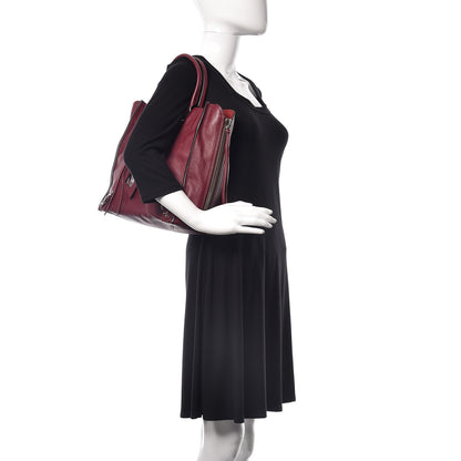 Balenciaga Veau Papier A5 Zip Around Tote Rouge Pourpre 2 of 9