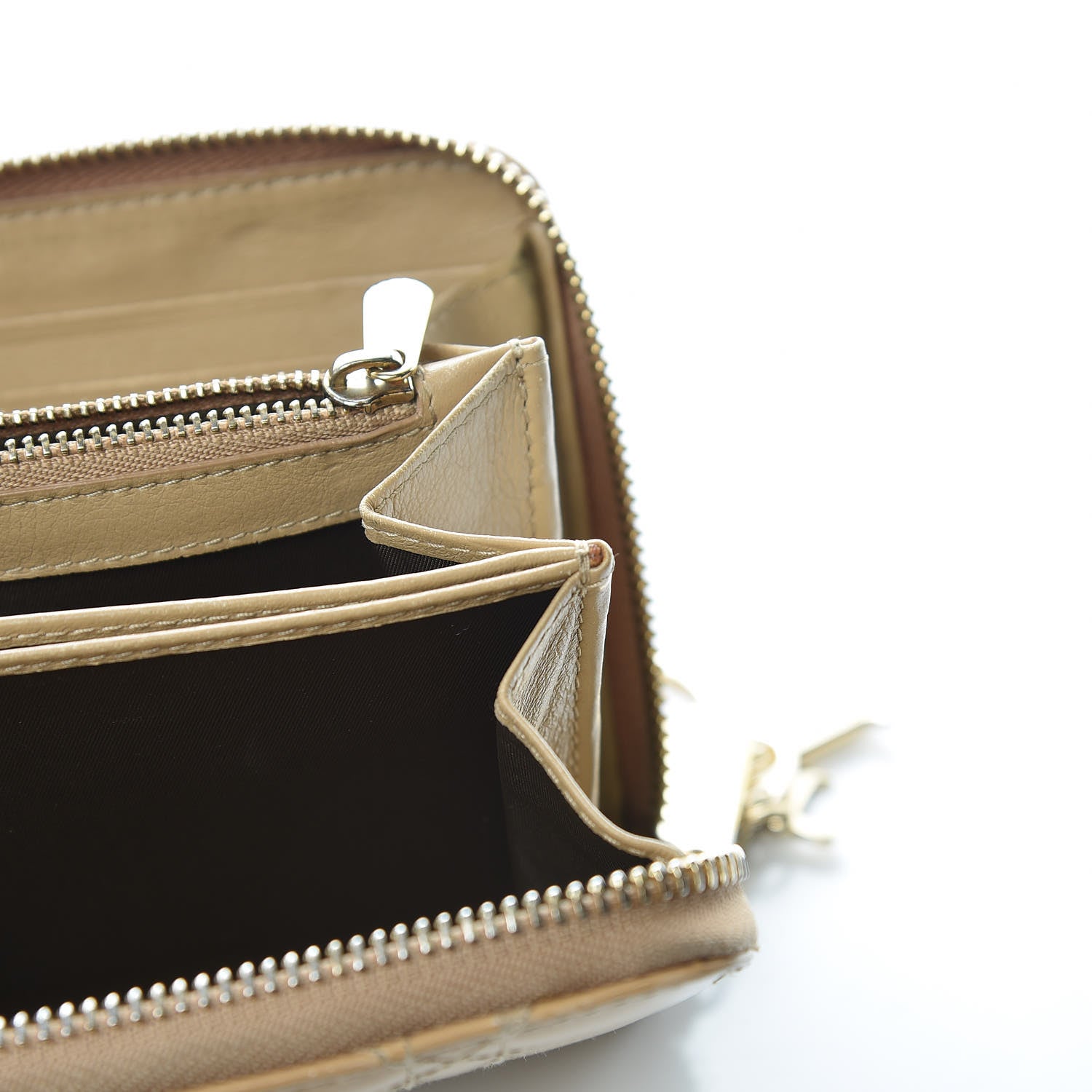 Christian Dior Patent Cannage Lady Dior Continental Zip Wallet Beige 13 of 14