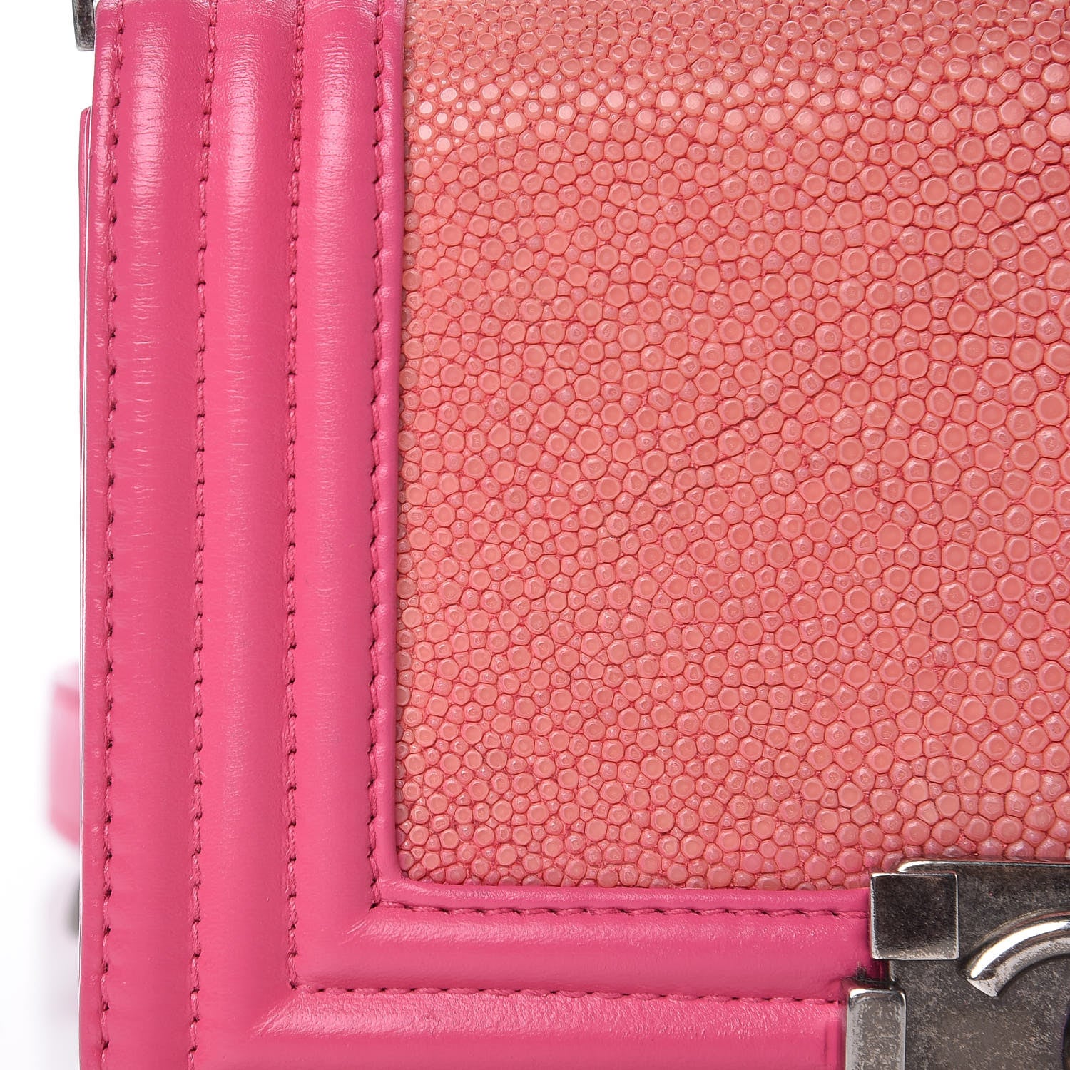 Chanel Galuchat Stingray Small Boy Flap Pink 12 of 13