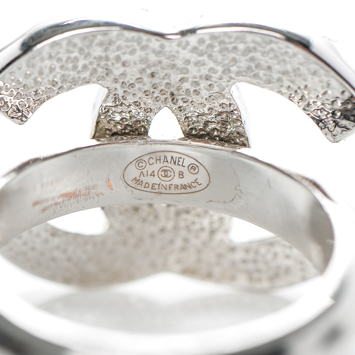 Chanel Baguette Crystal CC Ring 6.5 Silver 4 of 5