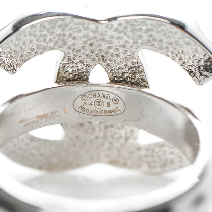 Chanel Baguette Crystal CC Ring 6.5 Silver 4 of 5