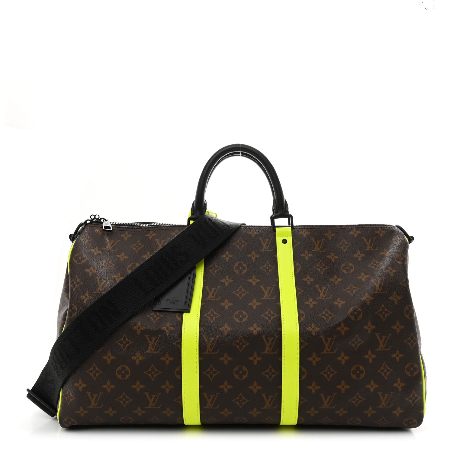Louis Vuitton Monogram Macassar Keepall Bandouliere 50 Florescent Yellow 1 of 8