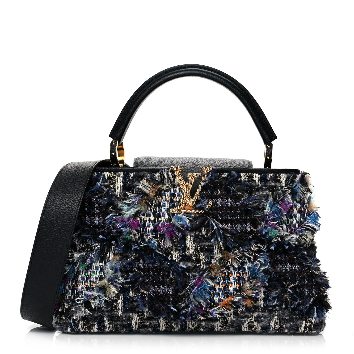 Louis Vuitton Tweed Calfskin Capucines MM Multicolor 1 of 9