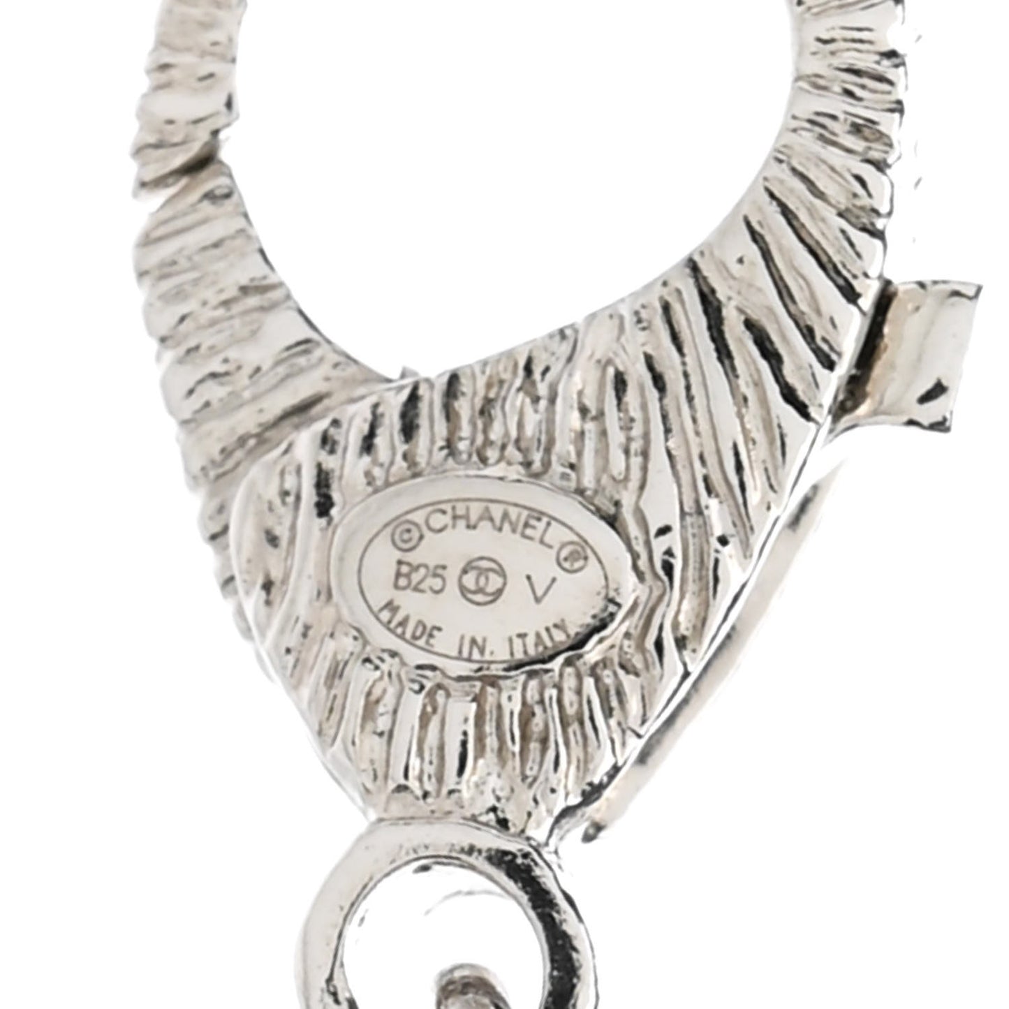 Pearl Crystal CC Choker Necklace Silver Pearly White