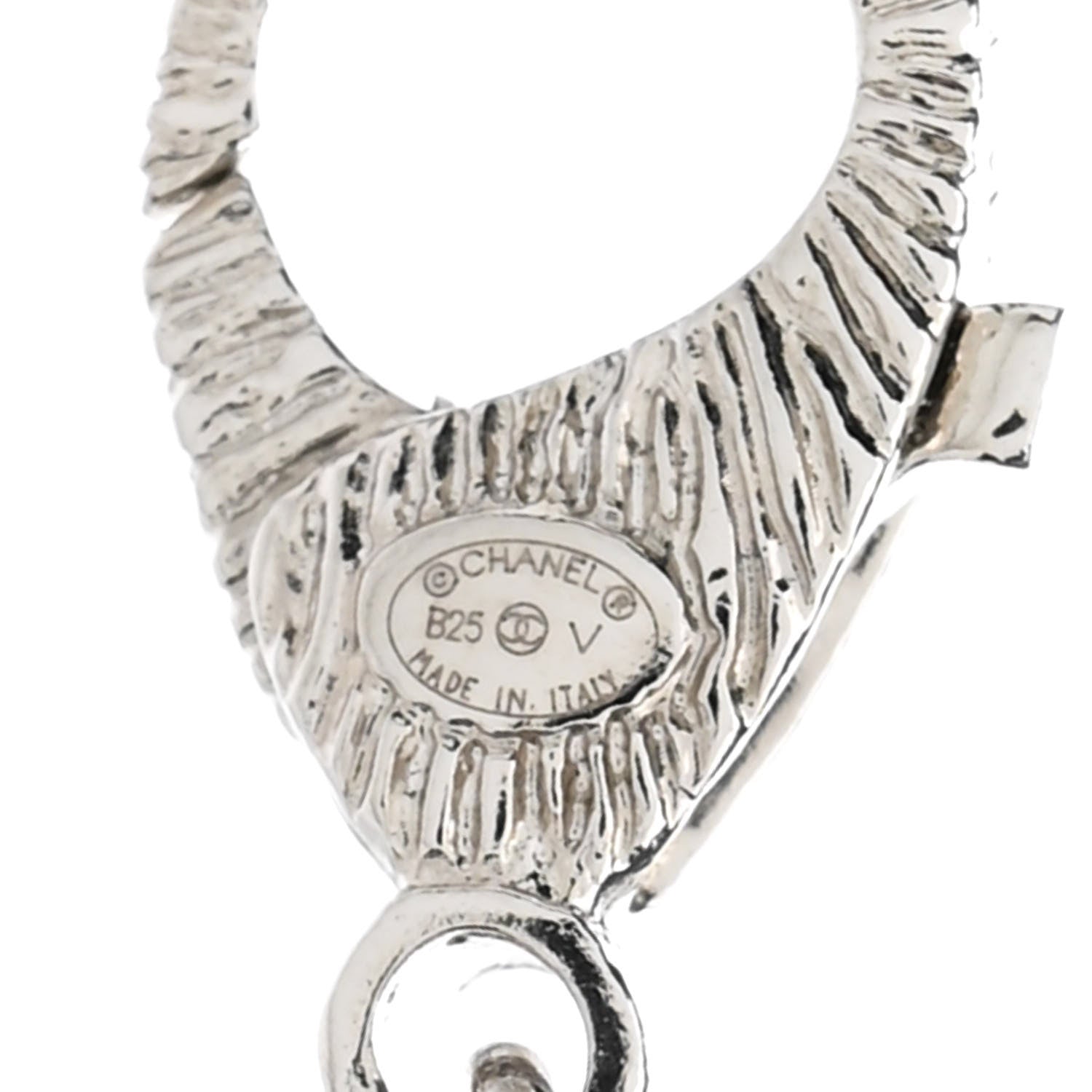 Chanel Pearl Crystal CC Choker Necklace Silver Pearly White 5 of 7